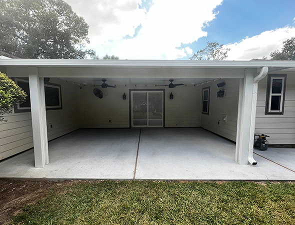 Residential concrete driveway designed to provide additional parking space in Missouri City