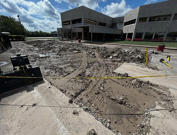 Concrete driveway installation for a Sugar Land residential property