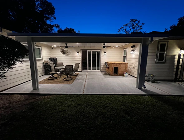 Pergola installation creating a shaded outdoor space in Sugar Land