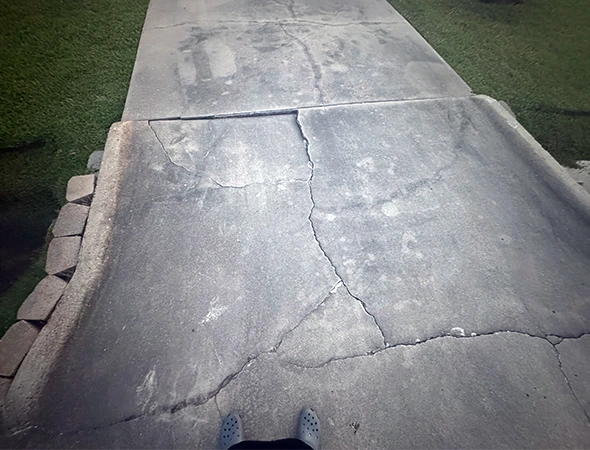 Finished concrete outdoor living area at a West University residence